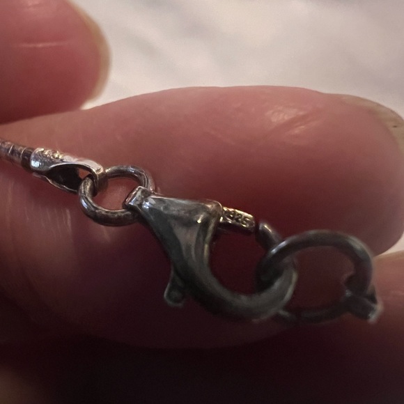 Picture Jasper .925 Sterling Omega Chain Choker Necklace - Picture 10 of 12